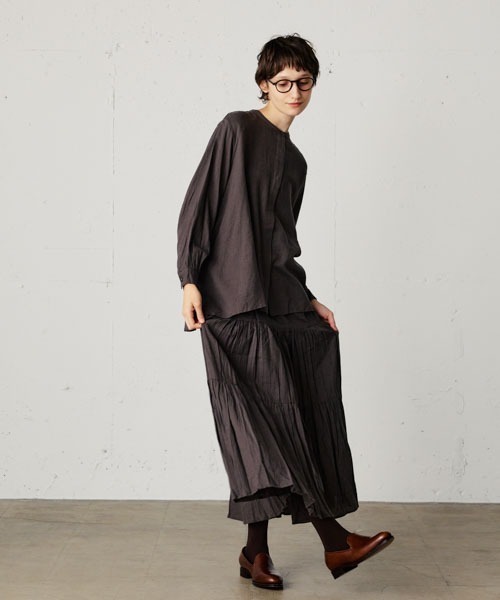 MidiUmi（ミディウミ）の「ティアードスカート（スカート・レディース・ブルー/ブラウン/ブラック・FREE）」の20枚目の写真