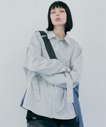 AIVER　カフスタイストライプシャツ