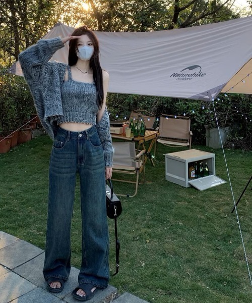 .KOM（ドットコム）の「A'GEM/9 × .kom『.kom/ドットケーオーエム』ブーツカットビンテージデニムパンツ（デニムパンツ・レディース・インディゴブルー・L/S/M）」の8枚目の写真