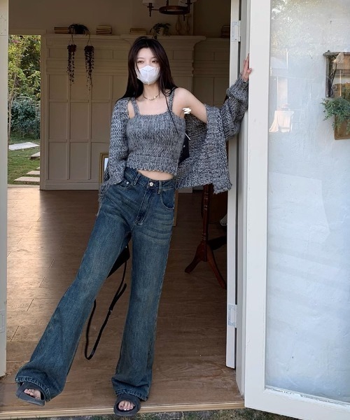 .KOM（ドットコム）の「A'GEM/9 × .kom『.kom/ドットケーオーエム』ブーツカットビンテージデニムパンツ（デニムパンツ・レディース・インディゴブルー・L/S/M）」の9枚目の写真