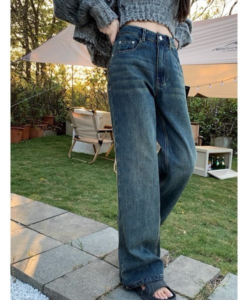 .KOM（ドットコム）の「A'GEM/9 × .kom『.kom/ドットケーオーエム』ブーツカットビンテージデニムパンツ（デニムパンツ・レディース・インディゴブルー・L/S/M）」の12枚目の写真