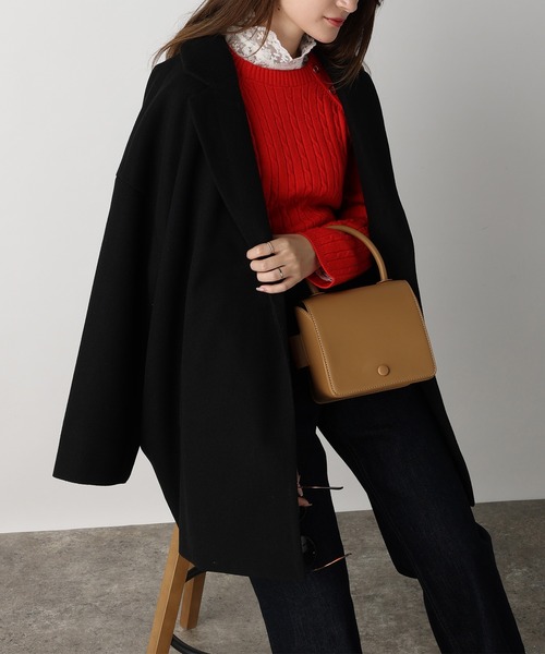 acro(アクロ)の「フェイクウールテーラードコクーンコート/AC3836(その他アウター・レディース・ブラック/アイボリー/ホワイト・フリ-)」の13枚目の写真