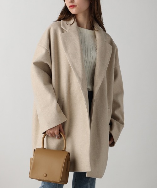 acro(アクロ)の「フェイクウールテーラードコクーンコート/AC3836(その他アウター・レディース・ブラック/アイボリー/ホワイト・フリ-)」の9枚目の写真