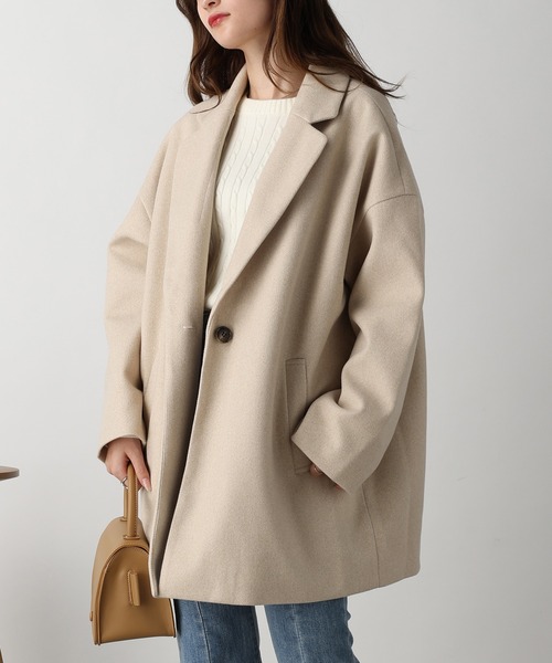 acro（アクロ）の「フェイクウールテーラードコクーンコート/AC3836