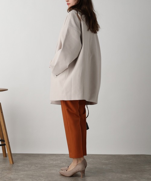 acro(アクロ)の「フェイクウールテーラードコクーンコート/AC3836(その他アウター・レディース・ブラック/アイボリー/ホワイト・フリ-)」の8枚目の写真