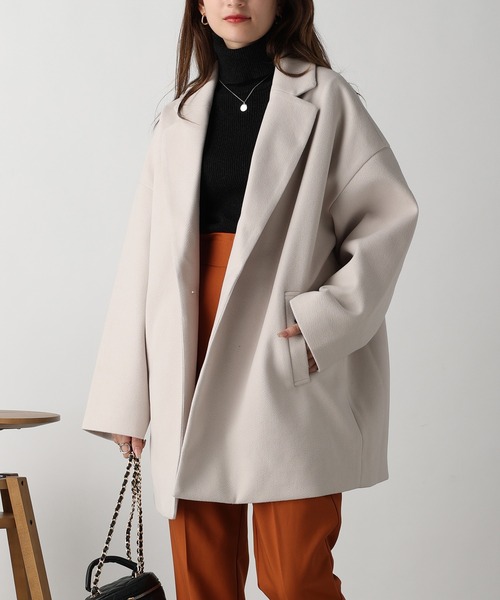 acro（アクロ）の「フェイクウールテーラードコクーンコート/AC3836