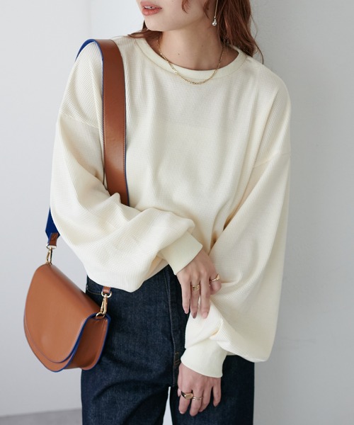 19色展開!》【WEB限定】ワッフルロンT（Tシャツ/カットソー