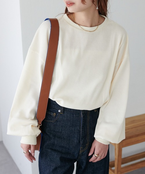 19色展開!》【WEB限定】ワッフルロンT（Tシャツ/カットソー