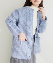 natural couture | カノコ畦編みフリンジ金釦カーディガン(カーディガン/ボレロ)