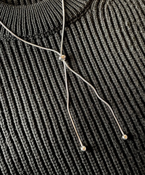 PARKS TOKYO SELECT(パークストウキョウセレクト)の「金属アレルギー対応 サージカルステンレス/316L スライド式Y字チェーン ループタイネックレス(ネックレス・レディース・シルバー/ゴールド・FREE)」の6枚目の写真