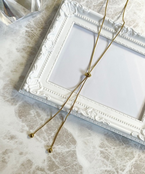 PARKS TOKYO SELECT(パークストウキョウセレクト)の「金属アレルギー対応 サージカルステンレス/316L スライド式Y字チェーン ループタイネックレス(ネックレス・レディース・シルバー/ゴールド・FREE)」の14枚目の写真