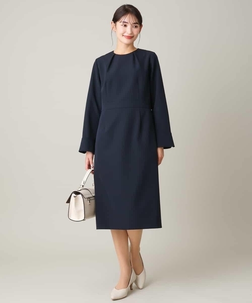 a.v.v（アーヴェヴェ）の「【洗える/イージーケア】ダブルクロスIラインワンピース（ワンピース・レディース・ライトグレー/ネイビー・36/38/40）」の16枚目の写真