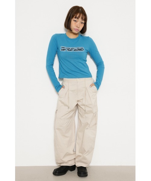 LAGUA GEM（ラグアジェム）の「NEON プリントロングTシャツ（Tシャツ/カットソー・レディース・ブラック/ホワイト/ブルー・FREE）」の15枚目の写真