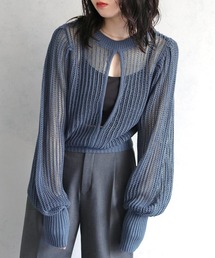 【cheriella】前後2WAYスリットメッシュニット 2-WAY SLIT MESH KNIT
