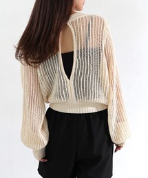 【cheriella】前後2WAYスリットメッシュニット 2-WAY SLIT MESH KNIT