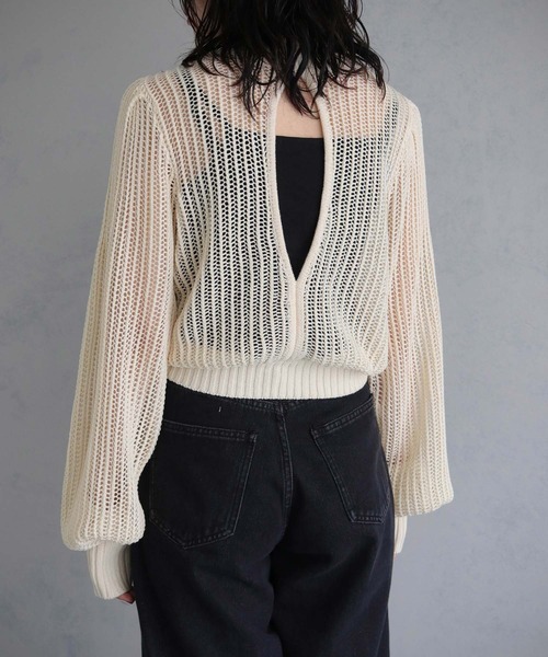 cheriella(シェリエラ)の「【cheriella】前後2WAYスリットメッシュニット 2-WAY SLIT MESH KNIT(ニット/セーター・レディース・ブラック/アイボリー/ブルー・M)」の22枚目の写真