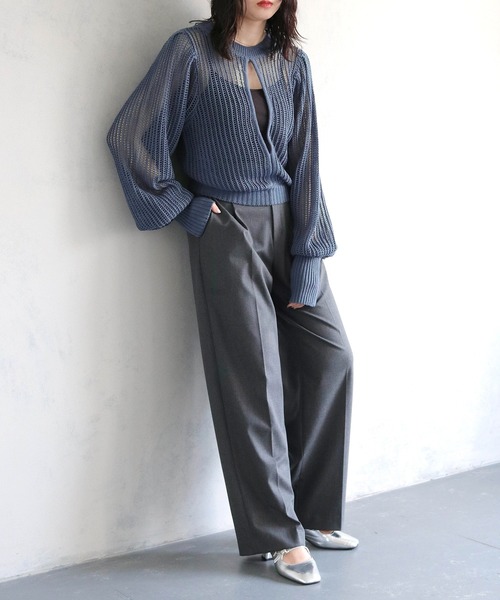 cheriella(シェリエラ)の「【cheriella】前後2WAYスリットメッシュニット 2-WAY SLIT MESH KNIT(ニット/セーター・レディース・ブラック/アイボリー/ブルー・M)」の19枚目の写真