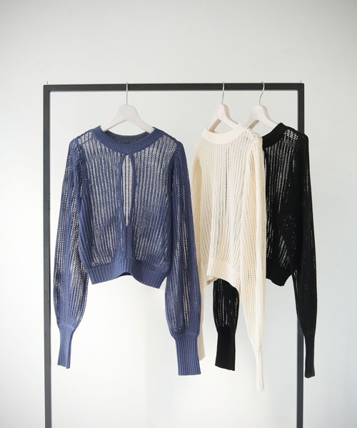 cheriella(シェリエラ)の「【cheriella】前後2WAYスリットメッシュニット 2-WAY SLIT MESH KNIT(ニット/セーター・レディース・ブラック/アイボリー/ブルー・M)」の15枚目の写真