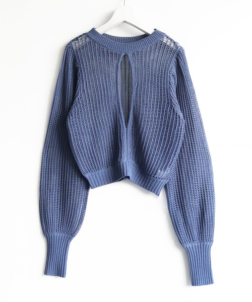 cheriella(シェリエラ)の「【cheriella】前後2WAYスリットメッシュニット 2-WAY SLIT MESH KNIT(ニット/セーター・レディース・ブラック/アイボリー/ブルー・M)」の17枚目の写真