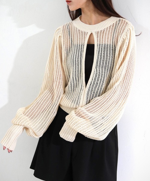 cheriella(シェリエラ)の「【cheriella】前後2WAYスリットメッシュニット 2-WAY SLIT MESH KNIT(ニット/セーター・レディース・ブラック/アイボリー/ブルー・M)」の8枚目の写真