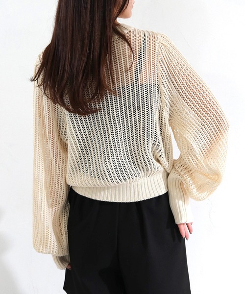 cheriella(シェリエラ)の「【cheriella】前後2WAYスリットメッシュニット 2-WAY SLIT MESH KNIT(ニット/セーター・レディース・ブラック/アイボリー/ブルー・M)」の9枚目の写真