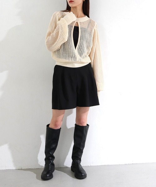 cheriella(シェリエラ)の「【cheriella】前後2WAYスリットメッシュニット 2-WAY SLIT MESH KNIT(ニット/セーター・レディース・ブラック/アイボリー/ブルー・M)」の10枚目の写真