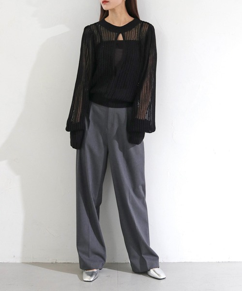 cheriella(シェリエラ)の「【cheriella】前後2WAYスリットメッシュニット 2-WAY SLIT MESH KNIT(ニット/セーター・レディース・ブラック/アイボリー/ブルー・M)」の12枚目の写真