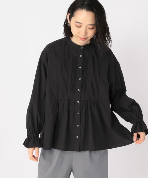 studio CLIP（スタディオクリップ）の「【みんなのリクエストブラウス】柔らか華やぎブラウス（ビジネスシャツ・レディース・オフホワイト/ブルー/ブラック・FREE）」の12枚目の写真