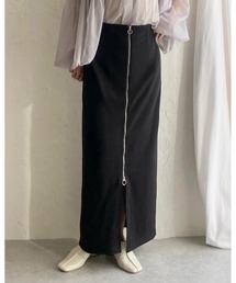 She's Closet（シーズクローゼット）の「フロントジップファスナースリットIラインハイウエストタイトロングスカート（スカート）」