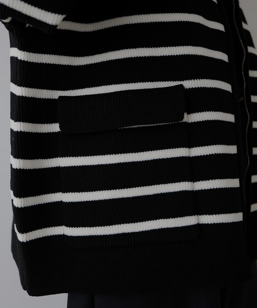 hellam（へラム）の「フラップポケットブルゾン（カーディガン/ボレロ・レディース・ホワイト/ブラック×ホワイト/杢グレー/グレイッシュベージュ/ブラック/ホワイト×ブラック・FREE）」の10枚目の写真