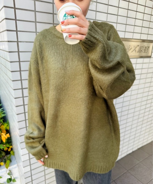 HOUSTON(ヒューストン)の「HOUSTON / ヒューストン / MOHAIR TOUCH SWEATER / 22138(ニット/セーター・レディース・オリーブ/マスタード/パープル/ミント/ブラック/ブラウン・XX-LARGE)」の13枚目の写真