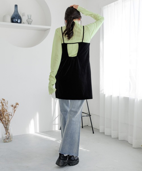 LOWRYS FARM(ローリーズファーム)の「サテン/ベロアキャミチュニック 102237(チュニック・レディース・ブラック/その他・FREE)」の6枚目の写真