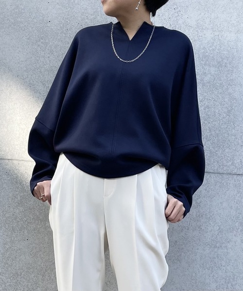 abahouse mavie（アバハウスマヴィ）の「ライトダンボールドルマンプルオーバー/春服（Tシャツ/カットソー・レディース・セージグリーン/ホワイト/ネイビー/ホワイト系その他2/パープル系その他/チャコールグレー/ベージュ・フリー）」の6枚目の写真