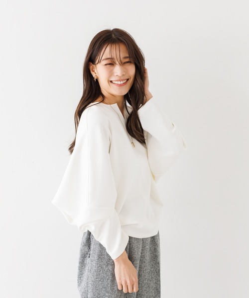 abahouse mavie（アバハウスマヴィ）の「ライトダンボールドルマンプルオーバー/春服（Tシャツ/カットソー・レディース・セージグリーン/ホワイト/ネイビー/ホワイト系その他2/パープル系その他/チャコールグレー/ベージュ・フリー）」の11枚目の写真