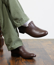 BICASH（ビカーシ）の「BICASH ビカーシ / 牛革エラスティックスリッポンレザーシューズ ショートブーツ / 132（ドレスシューズ）」