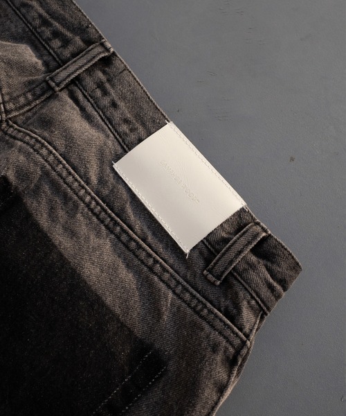 Camphor wood（カンファーウッド）の「fade blast semi-baggy denim / フェードブラストセミフレアデニム（デニムパンツ・メンズ・ブラック/モカ・SMALL/MEDIUM/LARGE）」の6枚目の写真