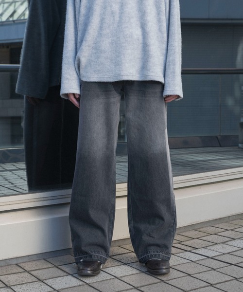 Camphor wood（カンファーウッド）の「fade blast semi-baggy denim / フェードブラストセミフレアデニム（デニムパンツ・メンズ・ブラック/モカ・SMALL/MEDIUM/LARGE）」の19枚目の写真