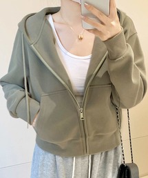 クロップドトップス」に該当するパーカー（ジップアップ