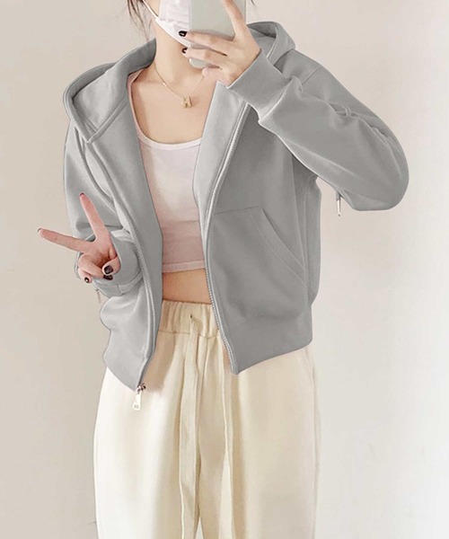 セール】クロップドパーカー（パーカー）｜Dewlily（デュー