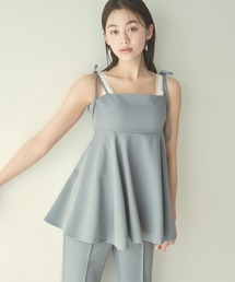 mysty woman | ［追加1］肩リボンペプラムキャミ　109956(キャミソール)