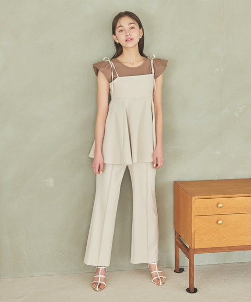 mysty woman（ミスティウーマン）の「［追加1］肩リボンペプラムキャミ　109956（キャミソール・レディース・ブルー系その他/ライトベージュ/カーキ・FREE）」の8枚目の写真