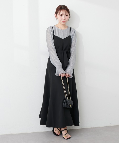 natural couture（ナチュラルクチュール）の「マーメイドバックリボンワンピース（ワンピース・レディース・モカ/サックスブルー/ブラック・SMALL/MEDIUM/LARGE）」の9枚目の写真