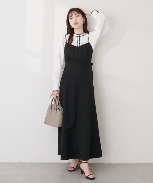 natural couture（ナチュラルクチュール）の「マーメイドバックリボンワンピース（ワンピース・レディース・モカ/サックスブルー/ブラック・SMALL/MEDIUM/LARGE）」の14枚目の写真