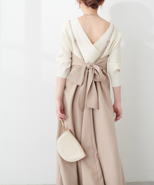 セール】マーメイドバックリボンワンピース（ワンピース）｜natural