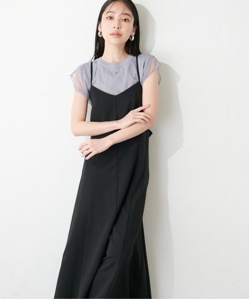 natural couture（ナチュラルクチュール）の「マーメイドバックリボンワンピース（ワンピース・レディース・モカ/サックスブルー/ブラック・SMALL/MEDIUM/LARGE）」の7枚目の写真