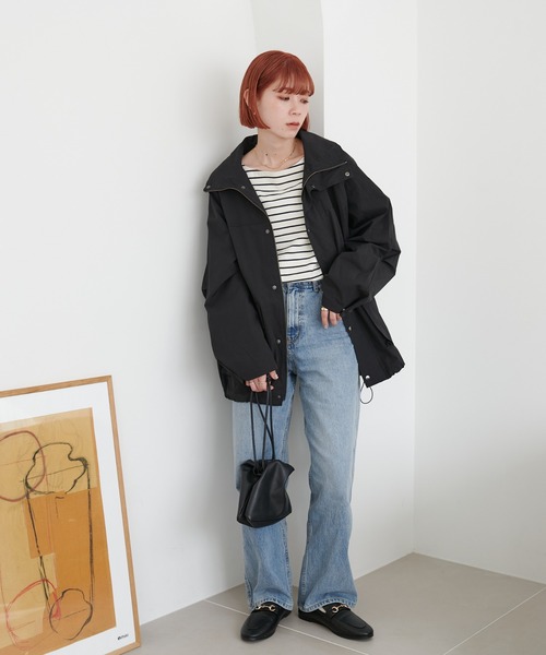 DISCOAT（ディスコート）の「【ユニセックス】ナイロンスタンドマウンテンジャケット（マウンテンパーカー・レディース・ブラック/カーキ/サックスブルー・FREE）」の9枚目の写真