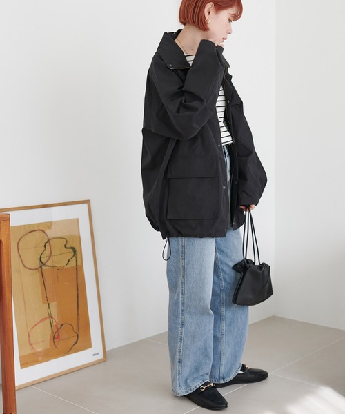 DISCOAT（ディスコート）の「【ユニセックス】ナイロンスタンドマウンテンジャケット（マウンテンパーカー・レディース・ブラック/カーキ/サックスブルー・FREE）」の10枚目の写真