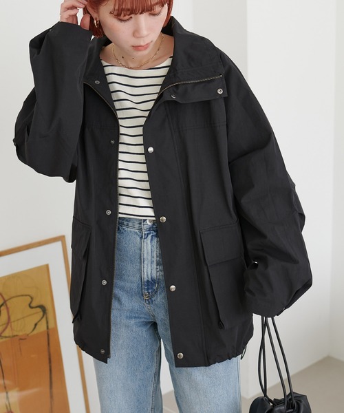 DISCOAT（ディスコート）の「【ユニセックス】ナイロンスタンドマウンテンジャケット（マウンテンパーカー・レディース・ブラック/カーキ/サックスブルー・FREE）」の6枚目の写真