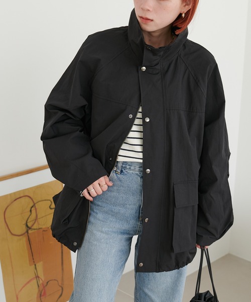 DISCOAT（ディスコート）の「【ユニセックス】ナイロンスタンドマウンテンジャケット（マウンテンパーカー・レディース・ブラック/カーキ/サックスブルー・FREE）」の12枚目の写真