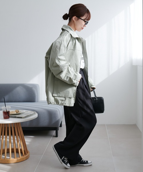 DISCOAT（ディスコート）の「【ユニセックス】ナイロンスタンドマウンテンジャケット（マウンテンパーカー・レディース・ブラック/カーキ/サックスブルー・FREE）」の19枚目の写真